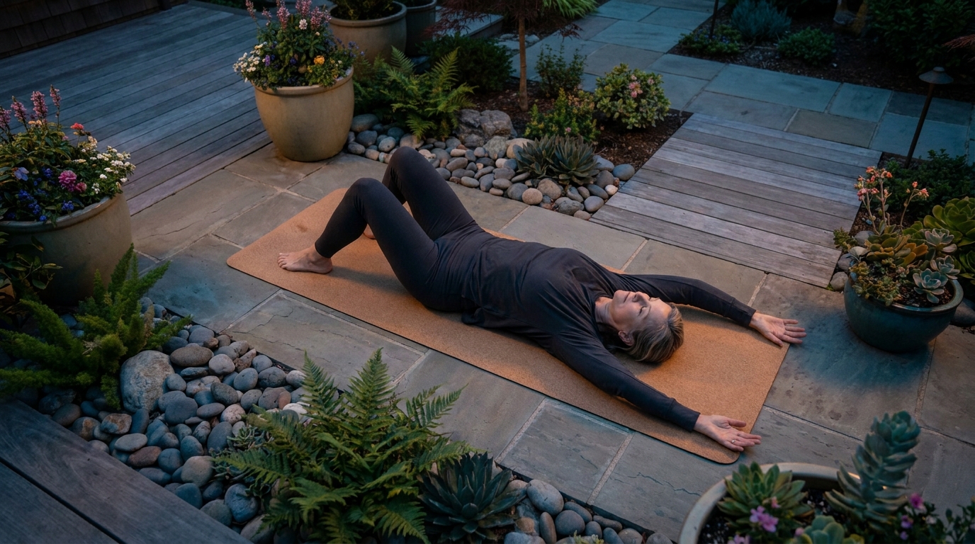 Personne pratiquant des exercices doux pour soulager les douleurs articulaires naturellement